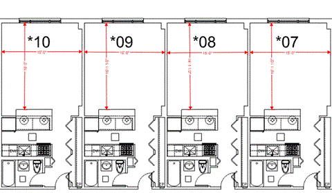 Floor plan for studio, 1 bath, 442 sqft
